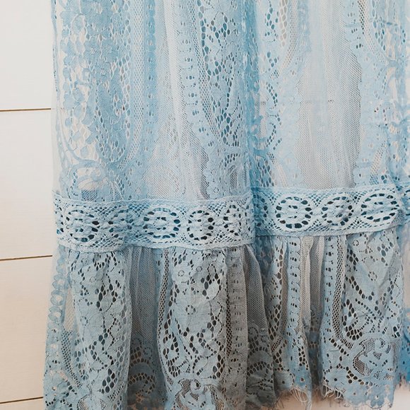 Romantic Lace Duster Cardigan Long Maxi Top Dress - Picture 6 of 8